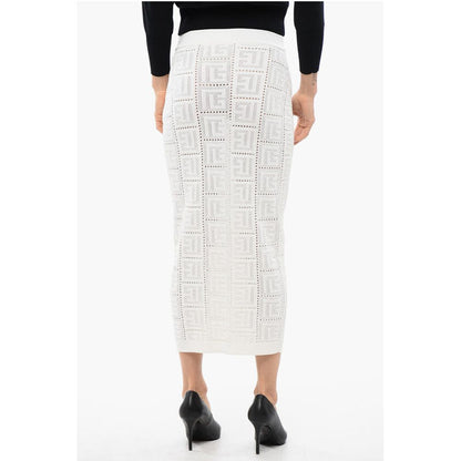 Knitted Monogram Longuette with Elastic Waistband