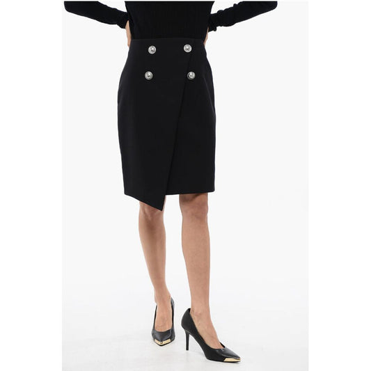 Wrapped Skirt With Jewel Buttons