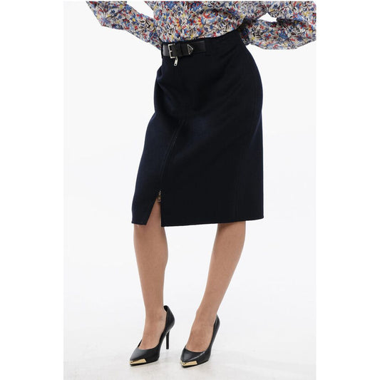 Angora Blend Longuette with Leather Belt