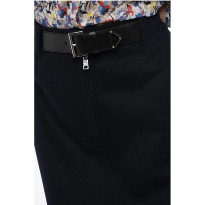 Angora Blend Longuette with Leather Belt