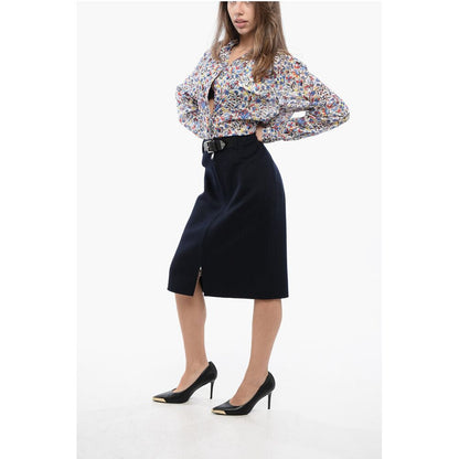 Angora Blend Longuette with Leather Belt