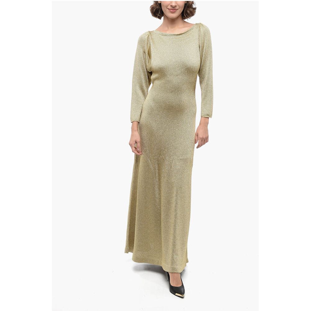 Lurex Flared Dress with Open Back