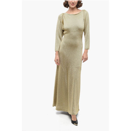 Lurex Flared Dress with Open Back