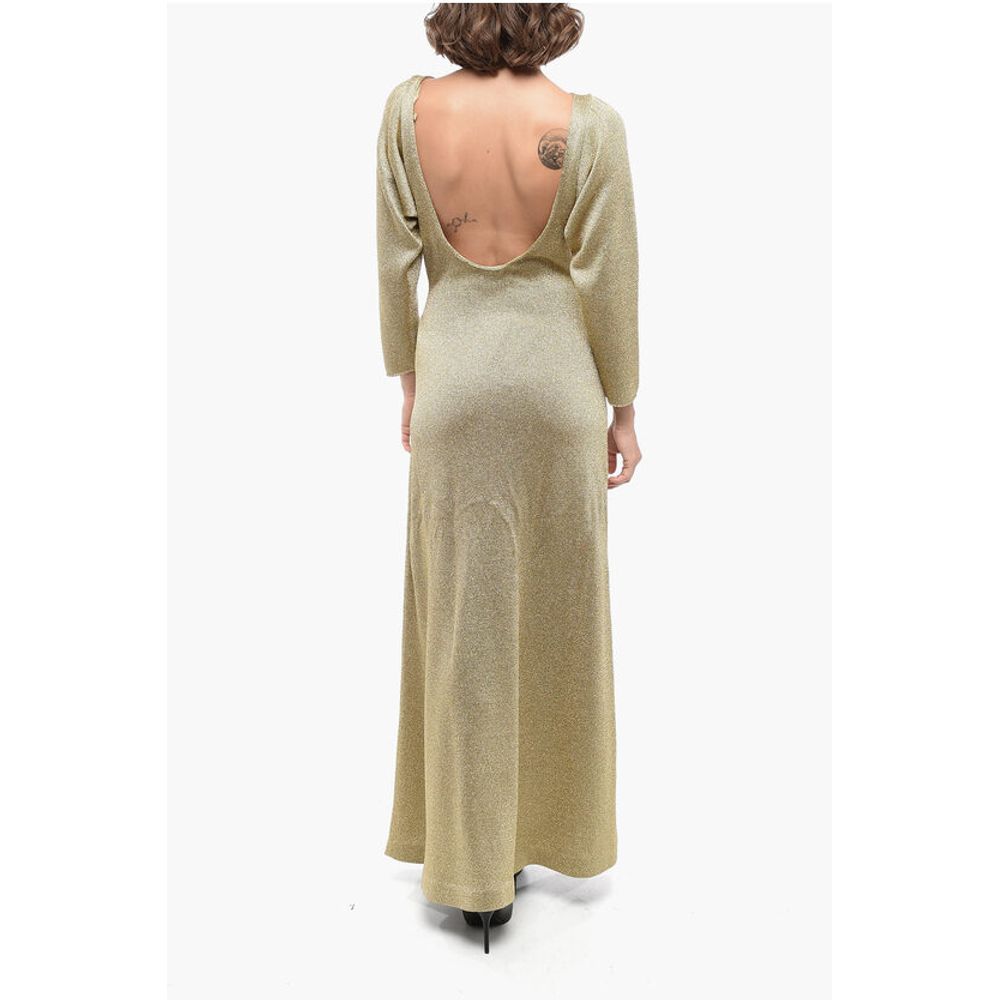 Lurex Flared Dress with Open Back