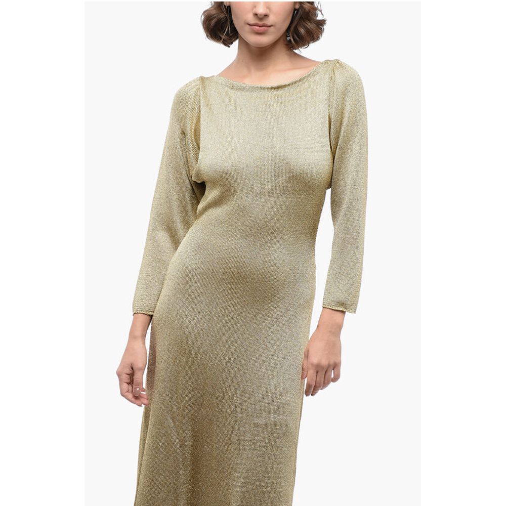 Lurex Flared Dress with Open Back