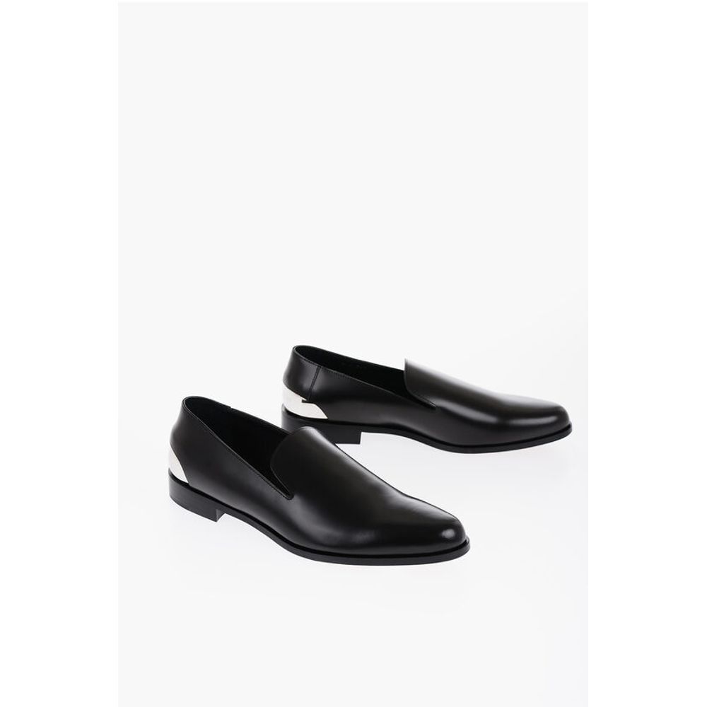 Leather Loafers with Silver-Effect Detail