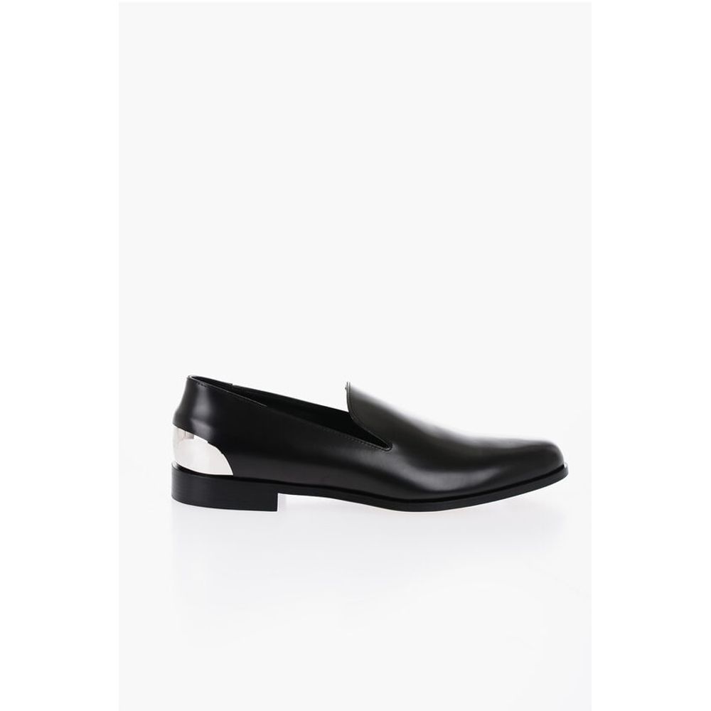 Leather Loafers with Silver-Effect Detail