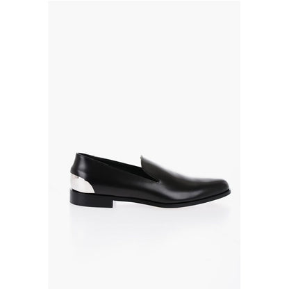 Leather Loafers with Silver-Effect Detail