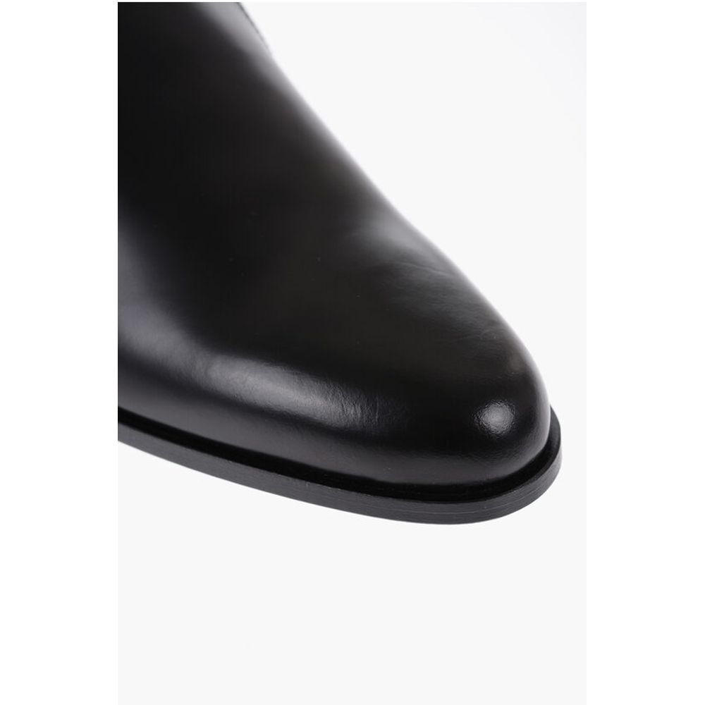 Leather Loafers with Silver-Effect Detail