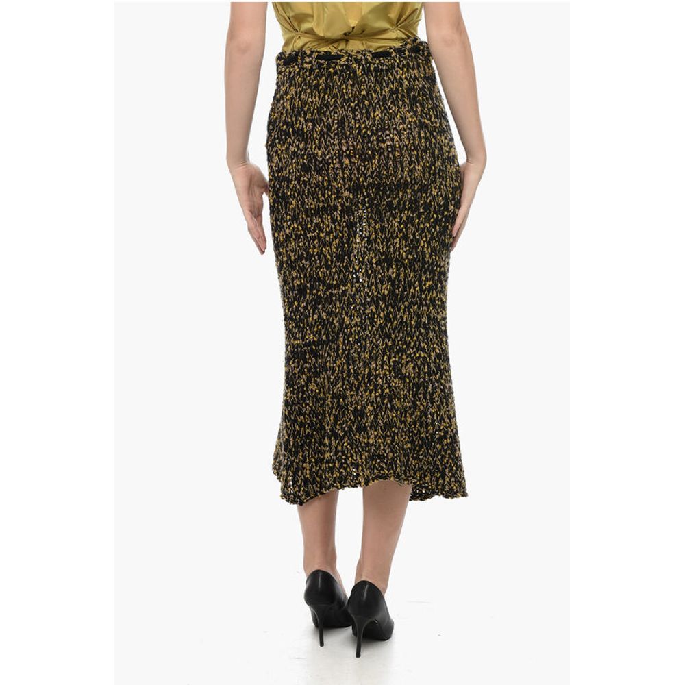 Bouclé Knitted Skirt with Draw-String
