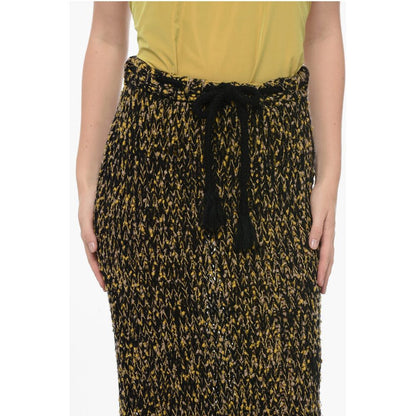 Bouclé Knitted Skirt with Draw-String