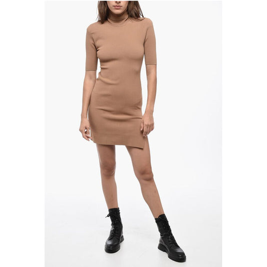 Turtleneck Stretch Fabric Sheath Dress