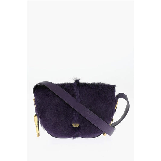 Leather CHESS Satchel Bag with Pony-Fur Detail