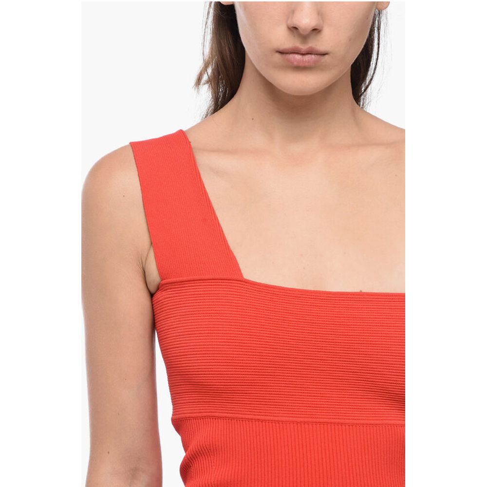 One-Shoulder Dress With Ruffles And Zip Detail