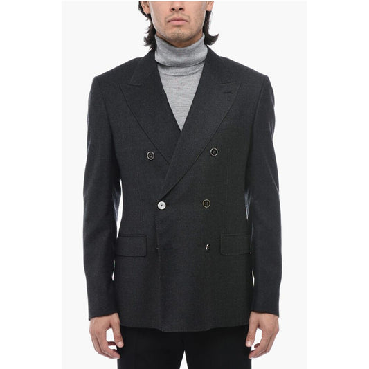 TAILORED Wool Double-Breasted Blazer with Peak Lapel