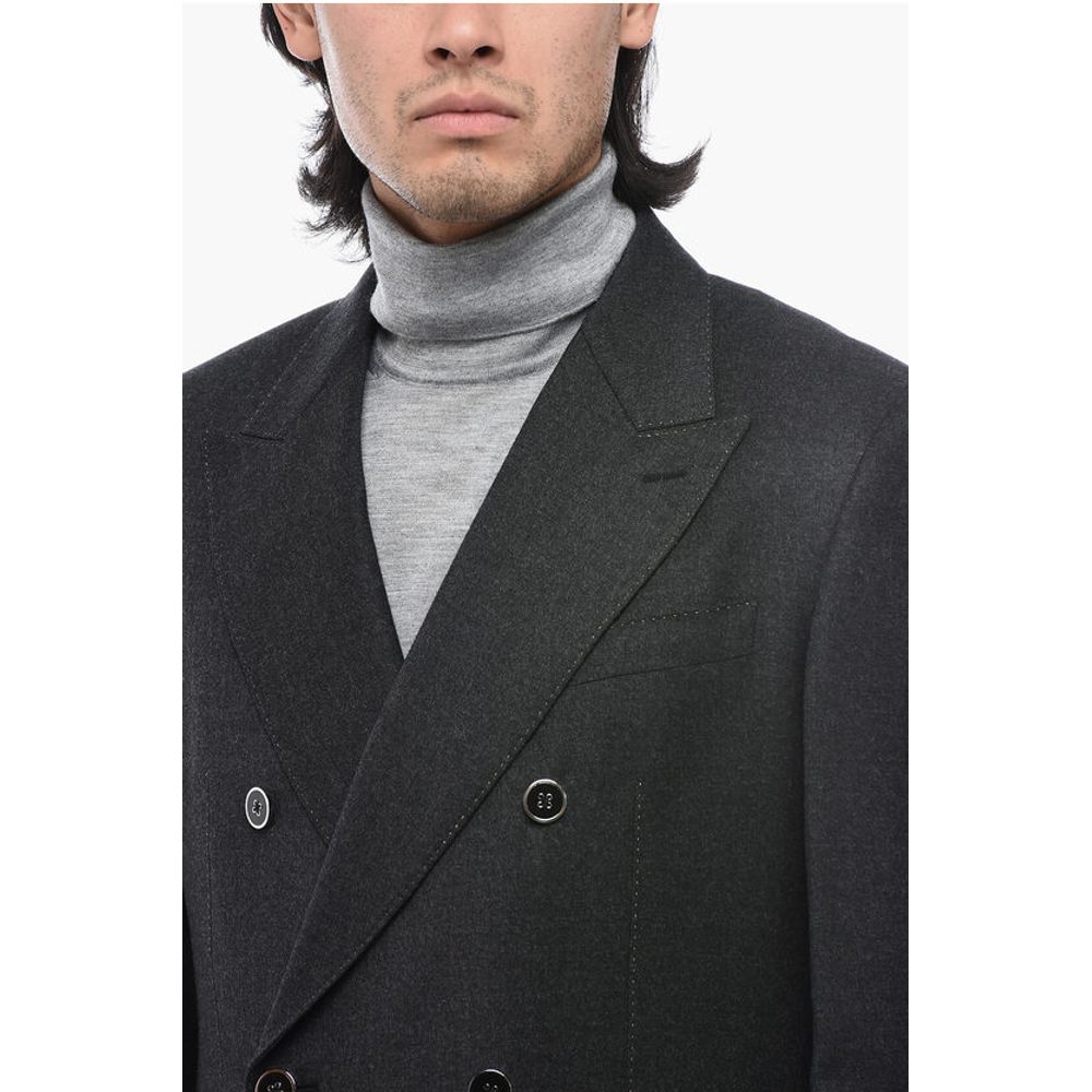 TAILORED Wool Double-Breasted Blazer with Peak Lapel
