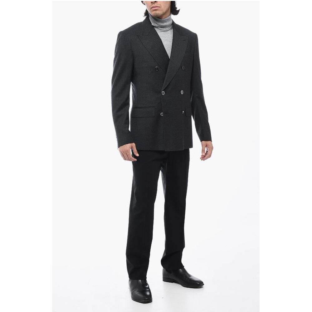 TAILORED Wool Double-Breasted Blazer with Peak Lapel
