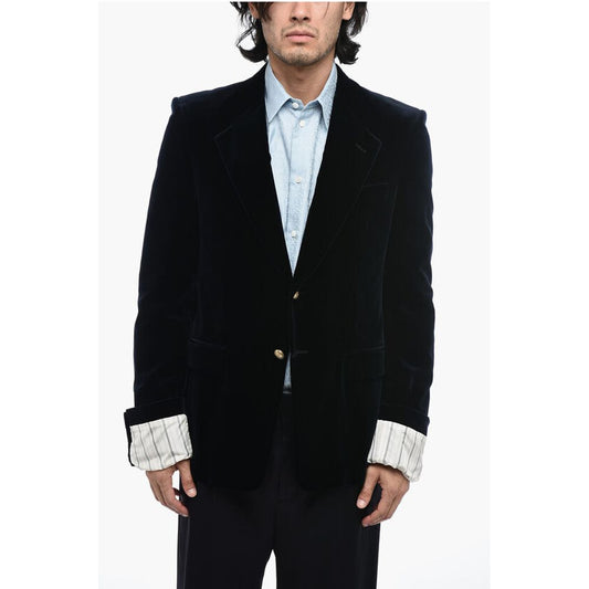 Velvet Blazer with Contrasting Cuffs