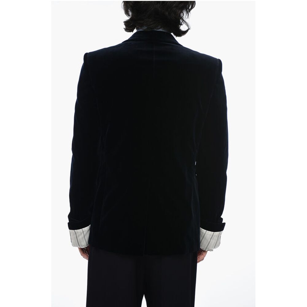 Velvet Blazer with Contrasting Cuffs