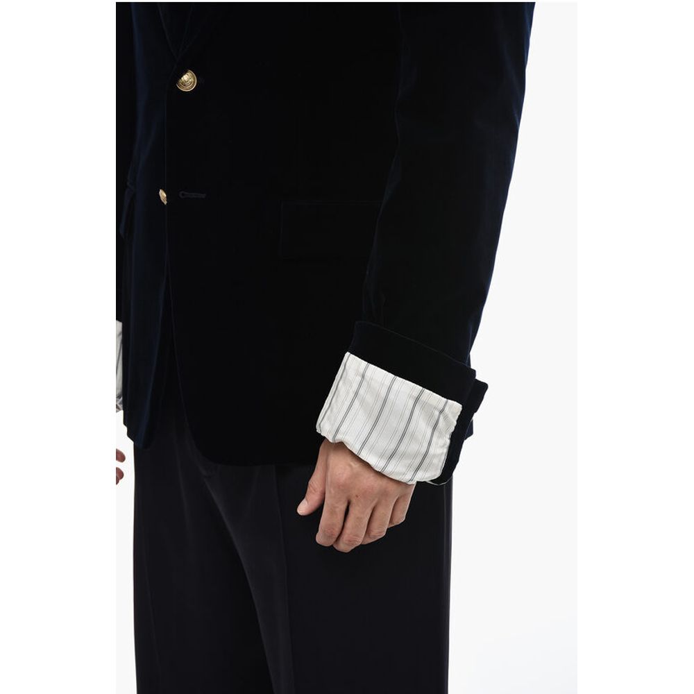 Velvet Blazer with Contrasting Cuffs