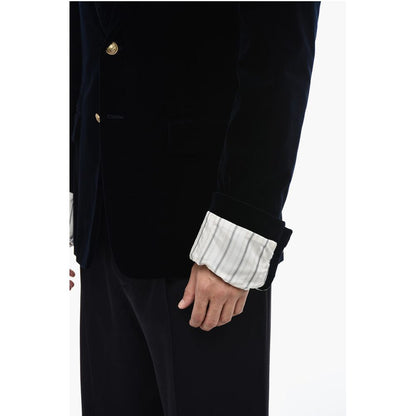 Velvet Blazer with Contrasting Cuffs