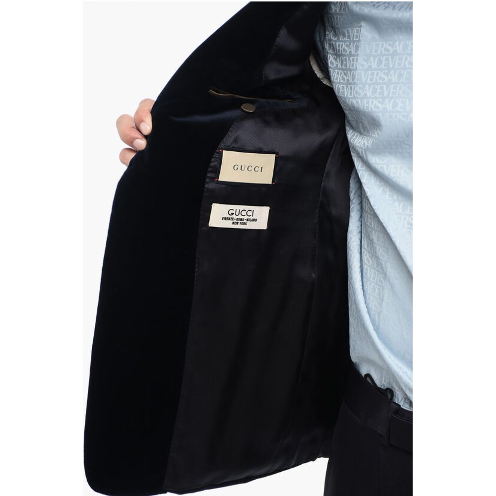 Velvet Blazer with Contrasting Cuffs