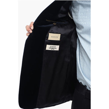Velvet Blazer with Contrasting Cuffs