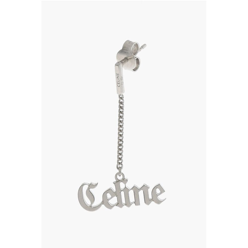 Silver Single Earring with Logo