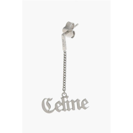 Silver Single Earring with Logo