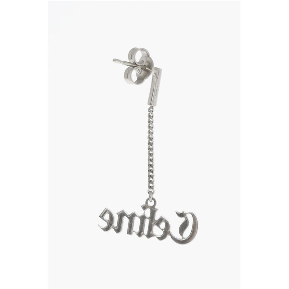 Silver Single Earring with Logo
