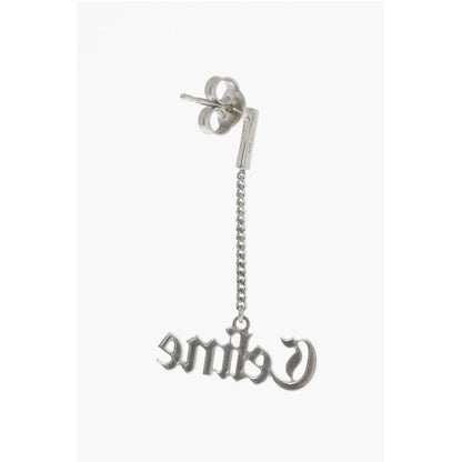 Silver Single Earring with Logo