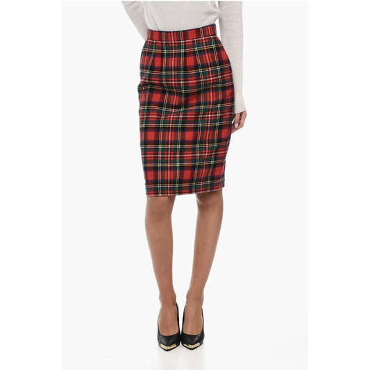 Wool Blend Tartan Skirt