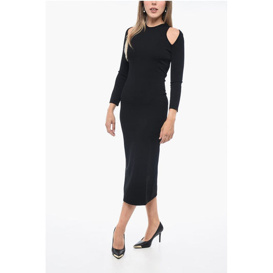 Stretch Fabric Sheath Dress with Cut-out Details