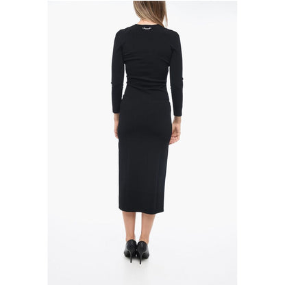 Stretch Fabric Sheath Dress with Cut-out Details
