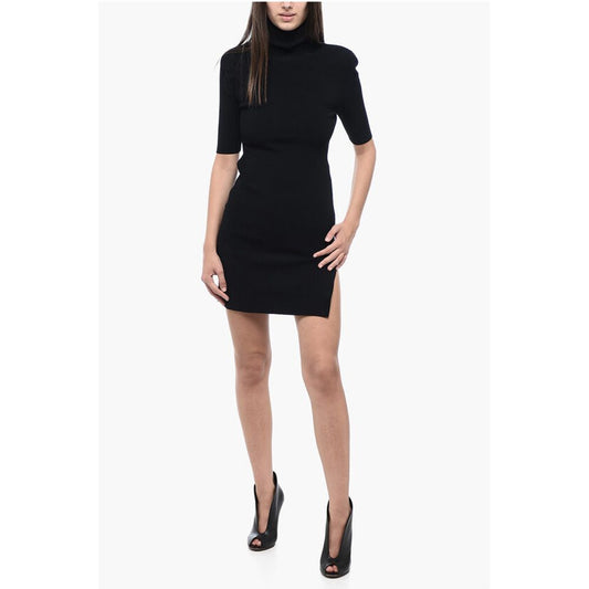 Turtleneck Dress with Padded Shoulders