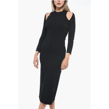 Stretch Fabric Sheath Dress with Cut-out Details