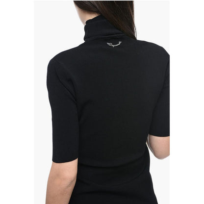 Turtleneck Dress with Padded Shoulders
