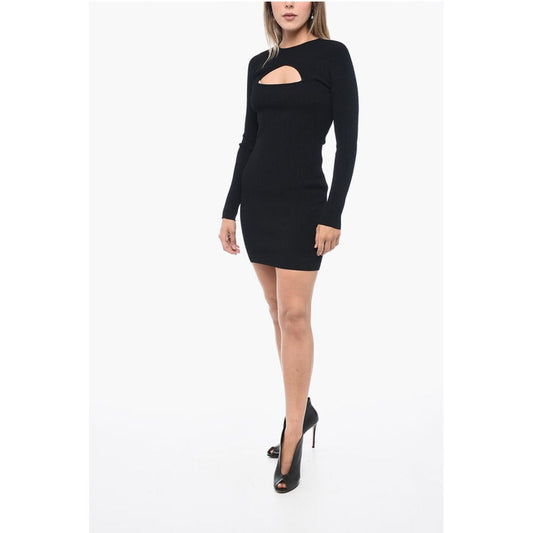 Ribbed Knitted Minidress with Cut-out