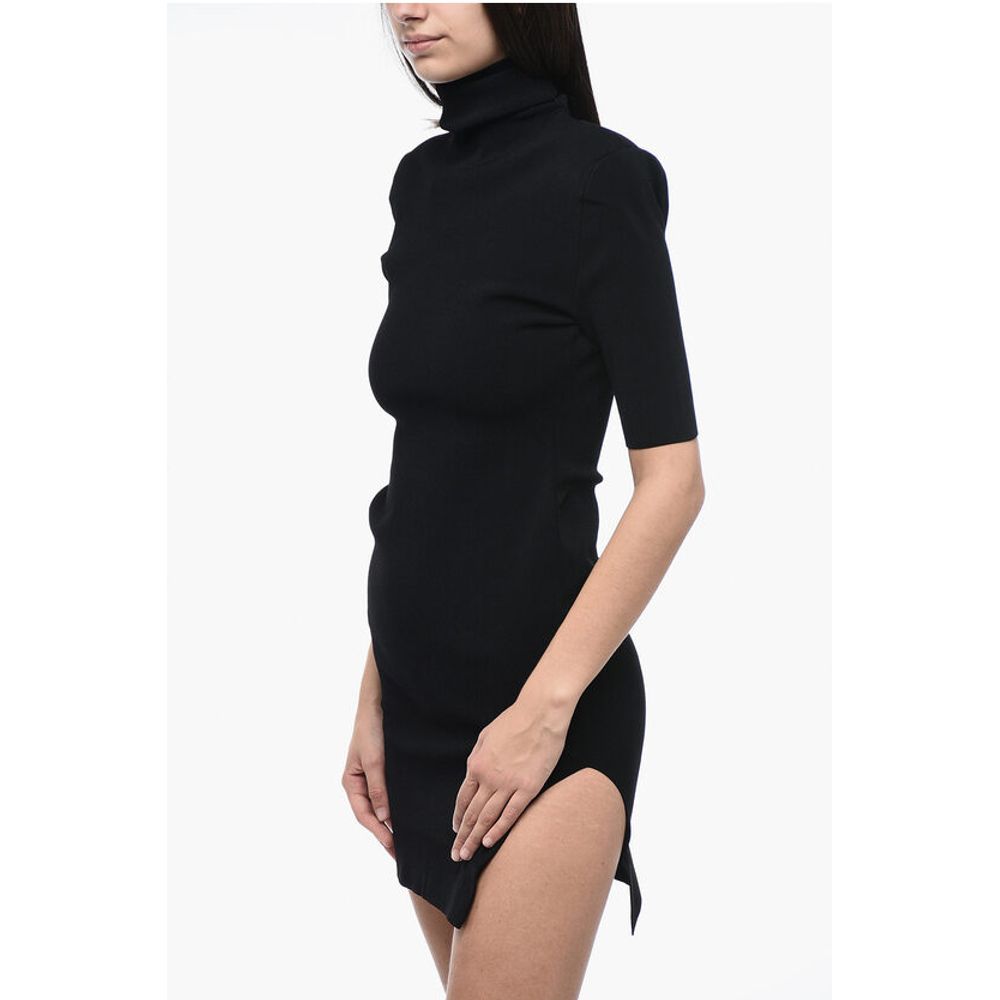 Turtleneck Dress with Padded Shoulders