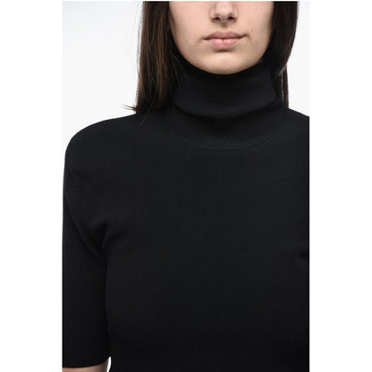 Turtleneck Dress with Padded Shoulders
