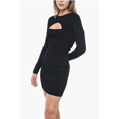 Ribbed Knitted Minidress with Cut-out