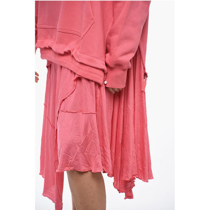 Double Fabbric D-ROLLER Dress with Asymmetric Hem