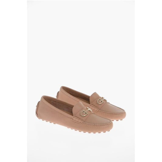 Hammered Leather ODILIA Loafers With Clamps