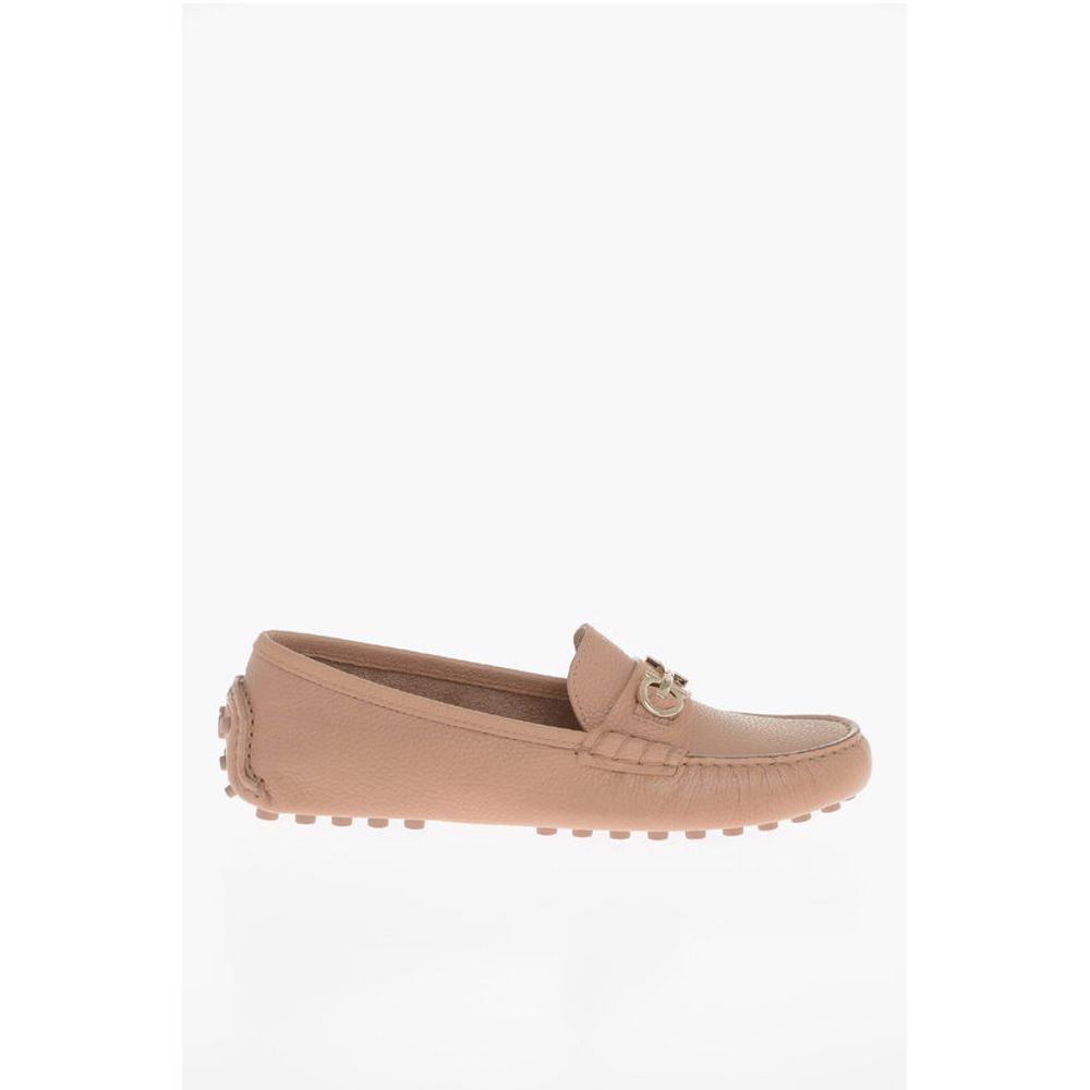 Hammered Leather ODILIA Loafers With Clamps