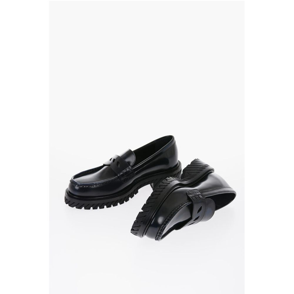 Leather COMBAT Penny Loafers with Carrion Sole