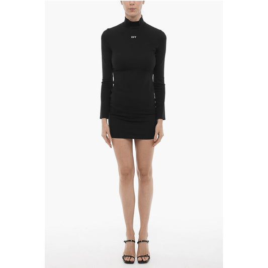 Long Sleeved Stretch Nylon Bodycon Dress