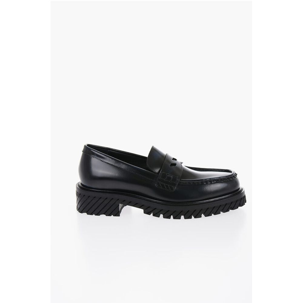 Leather COMBAT Penny Loafers with Carrion Sole
