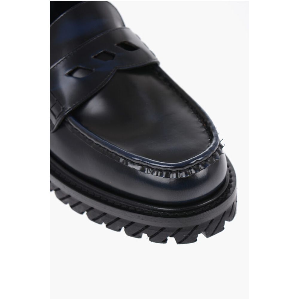 Leather COMBAT Penny Loafers with Carrion Sole