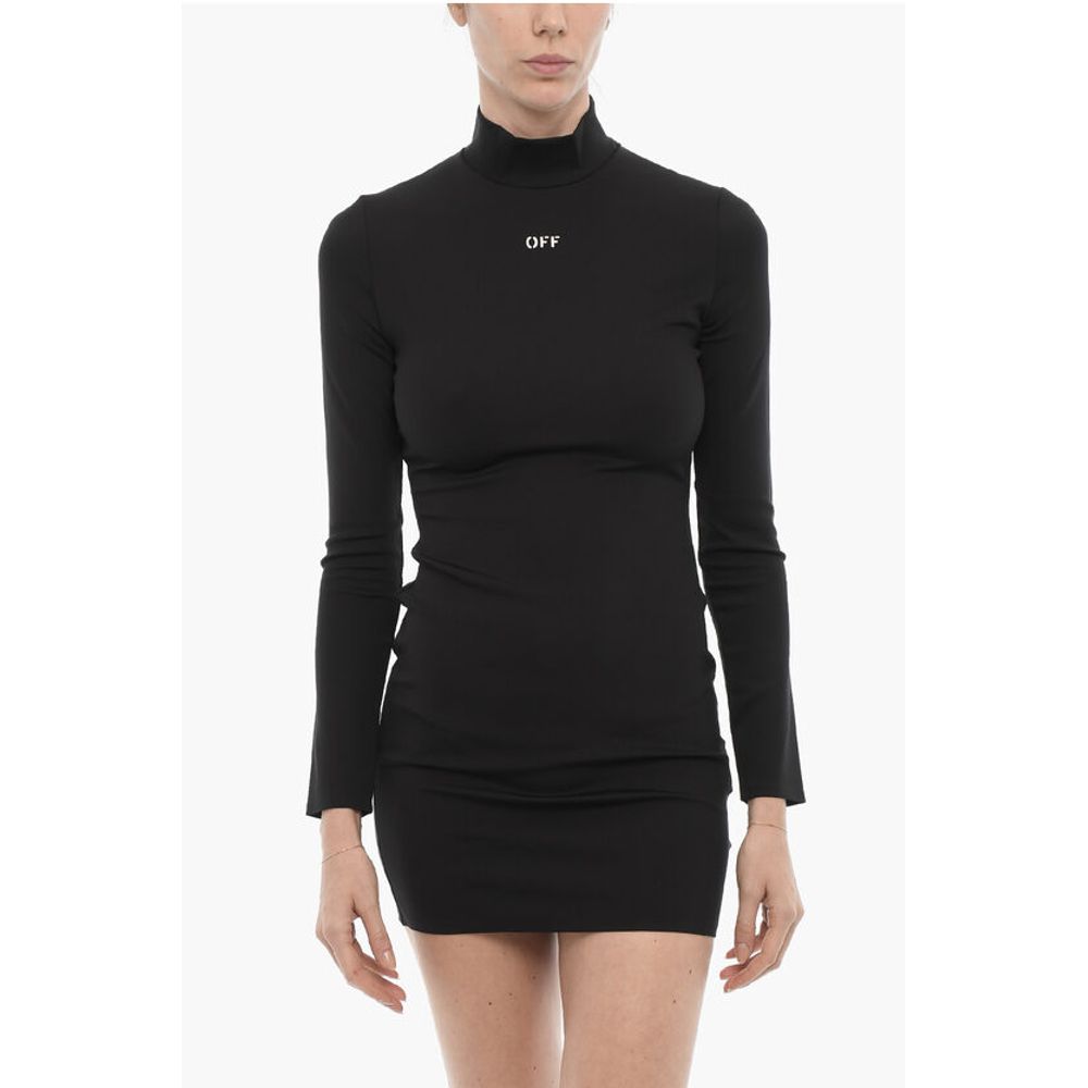Long Sleeved Stretch Nylon Bodycon Dress