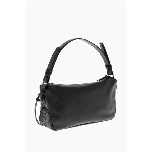 Solid Color Leather BIKER TIRE Bag with Removable Shoulder S